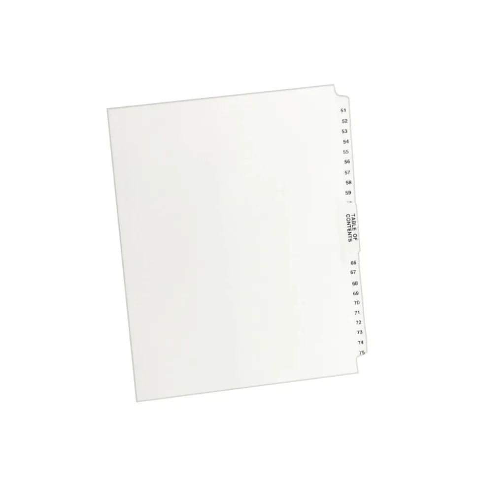 Avery Premium Collated Legal Dividers Avery Style, Side-Tab, 51-75 & Table Of Contents, 8-1/2" x 11"