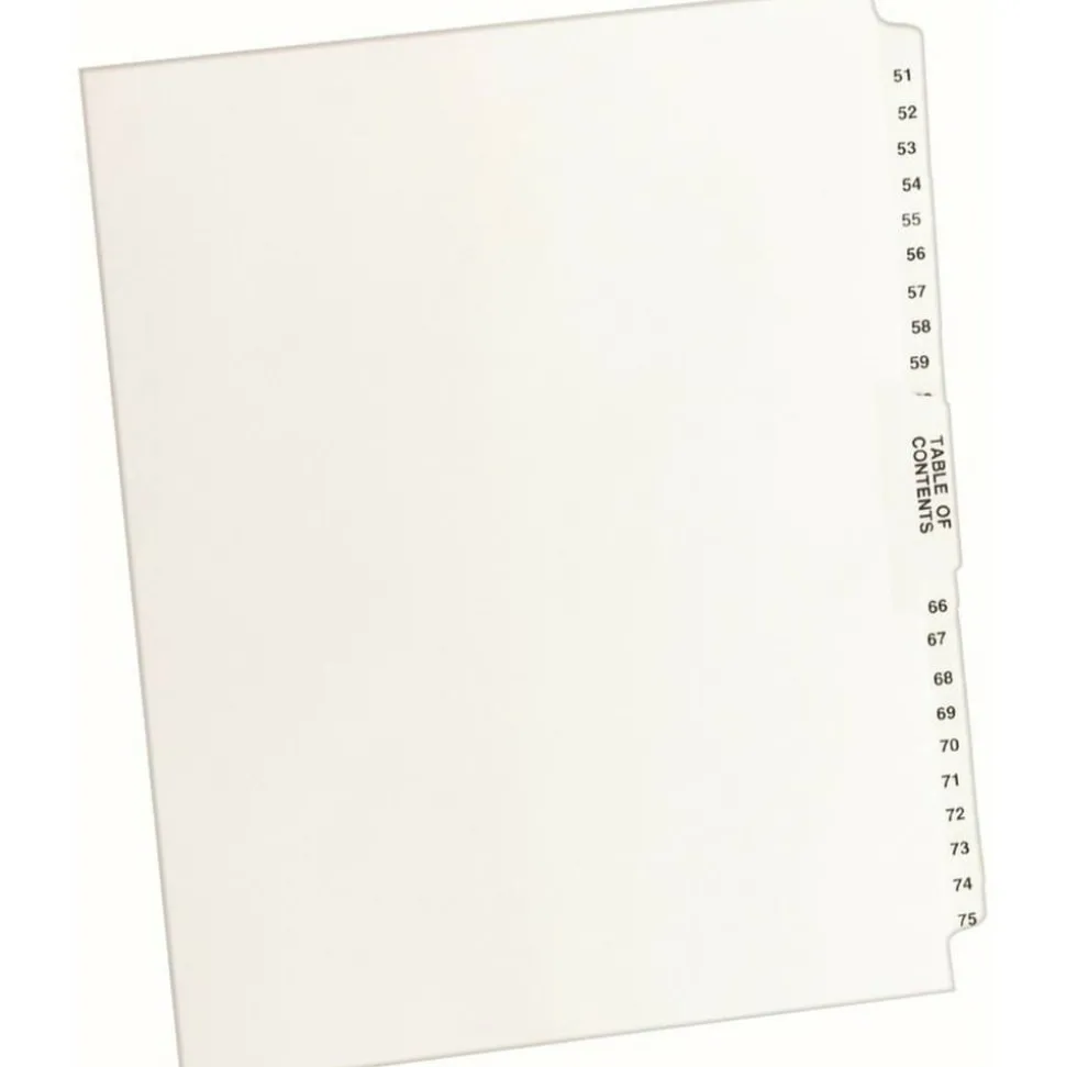 Avery Premium Collated Legal Dividers Avery Style, Side-Tab, 51-75 & Table Of Contents, 8-1/2" x 11"