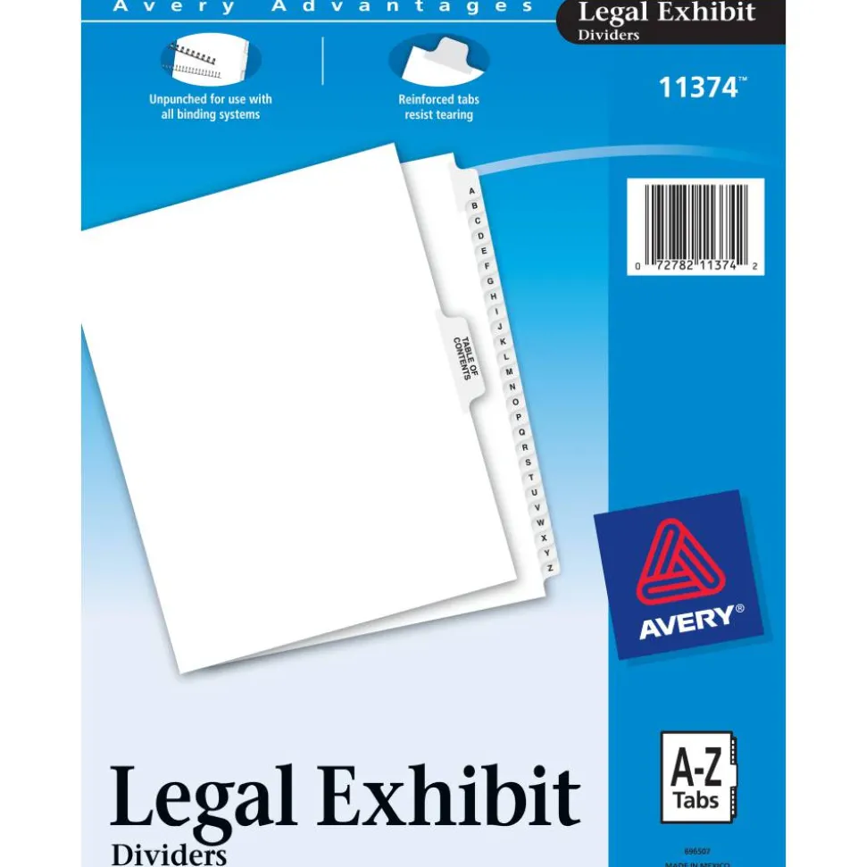 Avery Premium Collated Legal Dividers Avery Style, Side-Tab, A-Z & Table Of Contents, 8 1/2" x 11"