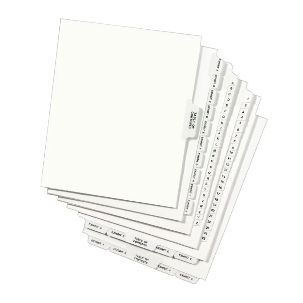 Avery Premium Collated Legal Dividers Avery Style, Side-Tab, A-Z & Table Of Contents, 8 1/2" x 11"