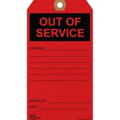 Avery Preprinted OUT OF SERVICE Red Service Tags
