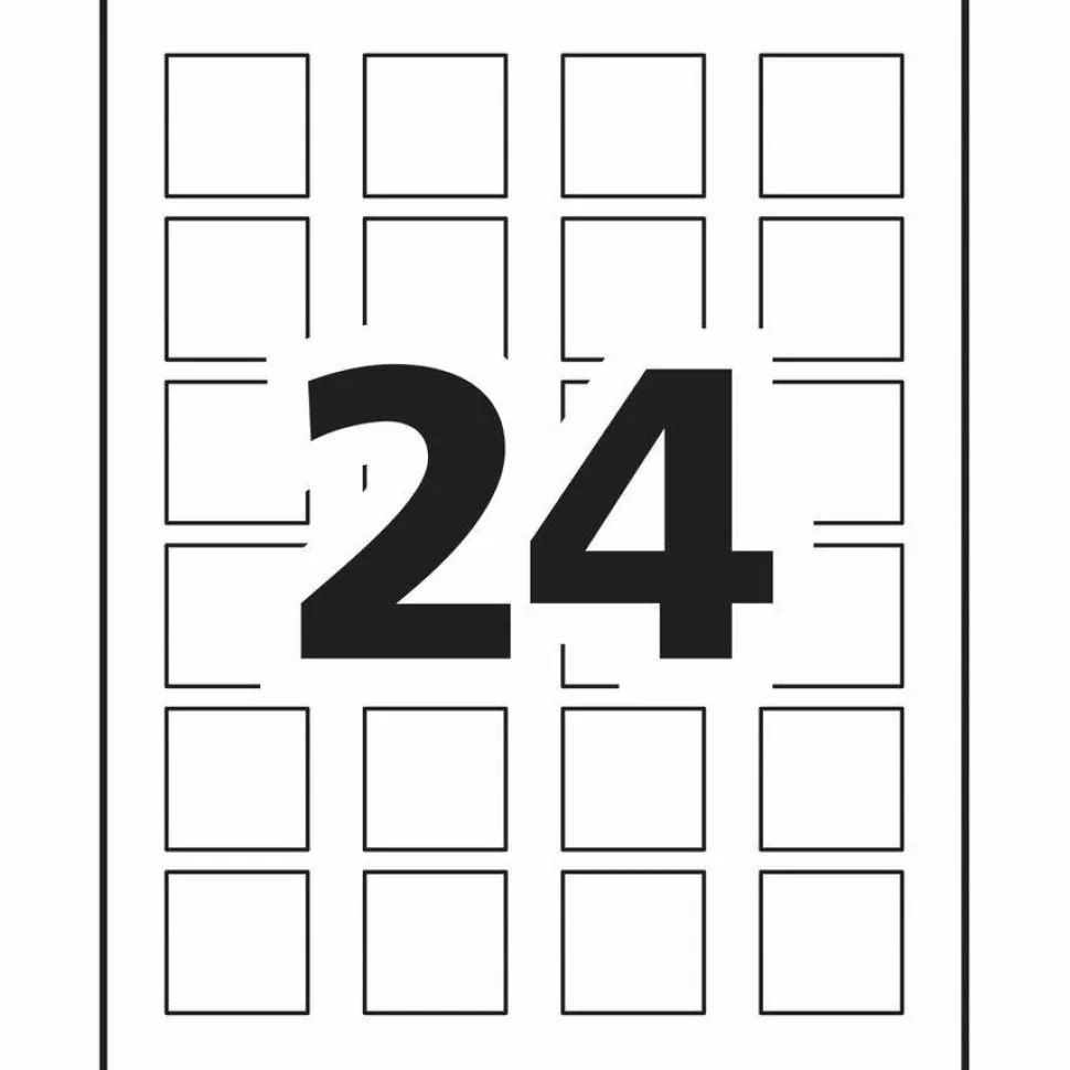 Avery Printable Blank Labels, 22805, Square, 1.5" x 1.5", White, Pack Of 600