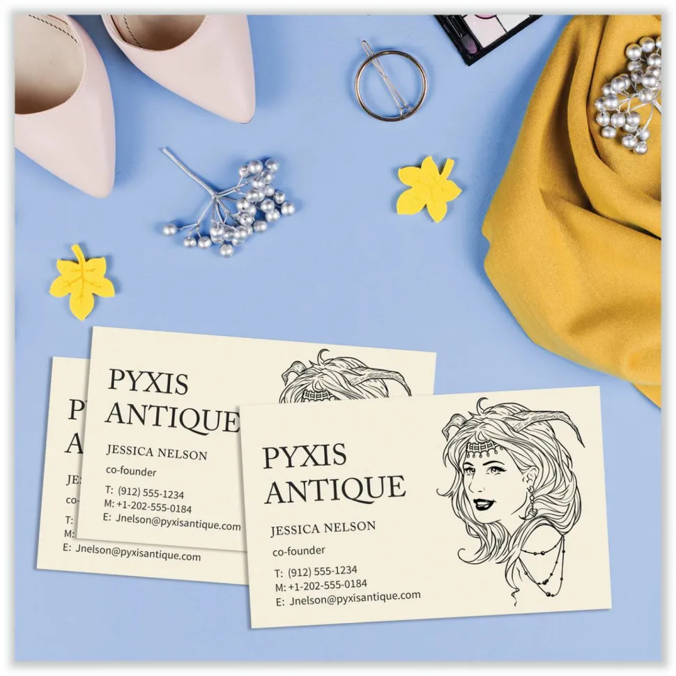 Avery Printable Business Cards With Sure Feed Technology For Inkjet Printers, 2" x 3.5", Ivory, 250 Blank Cards
