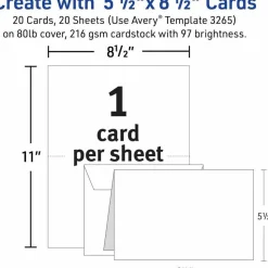Avery Printable Greeting Cards, Half-Fold, 5.5