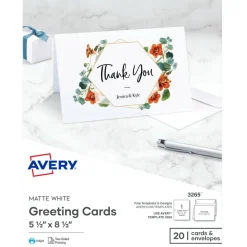 Avery Printable Greeting Cards, Half-Fold, 5.5