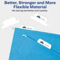 Avery Printable Hanging File Folder Tabs, 1/5 Cut, White, Pack of 90 (5567)