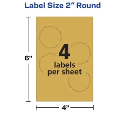 Avery Printable Notary Seal Labels For Inkjet Printers, 5868, Burst, 2