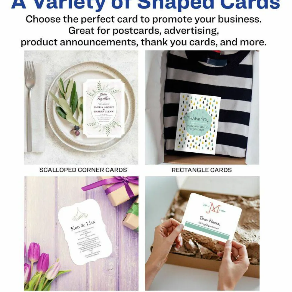 Avery Printable Postcards, Inkjet, 80 lb, 4.25 x 5.5, Matte White, 200 Cards, 4 Cards/Sheet, 50 Sheets/Box