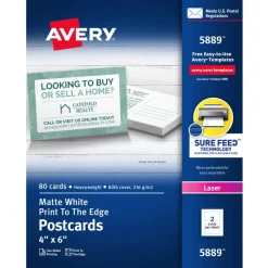 Avery Printable Postcards With Sure Feed Technology, 4