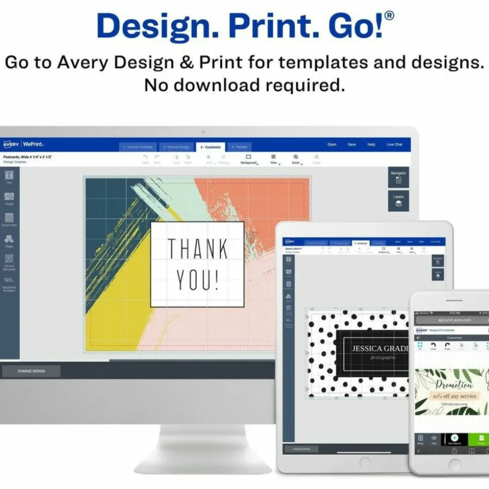 Avery Printable Postcards With Sure Feed Technology, 4" x 6", White, 80 Blank Postcards