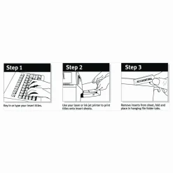 Avery Printable Tab Inserts For Hanging File Folders, 1/5 Cut For 2" Tabs, White, Box Of 100