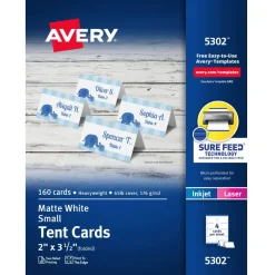 Avery Printable Tent Cards With Sure Feed Technology, 2