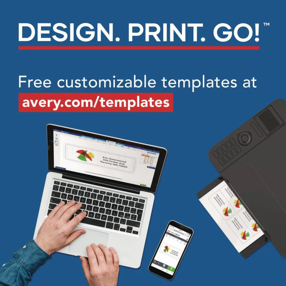 Avery Printable Tent Cards With Sure Feed Technology, 2" x 3 1/2", White, Pack Of 160 Cards