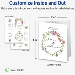 Avery Quarter-Fold Greeting Card Stock With Envelopes, Matte White, 4.25