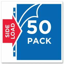 Avery Quick-Load Heavyweight Sheet Protector, Side: 3-Hole Punched, Top/Side Load 8.5 x 11 Insert, Nonglare Clear Front, 50/Box