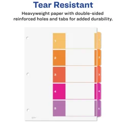 Avery Ready Index 1-5 Tab Binder Dividers With Customizable Table Of Contents, 8-1/2