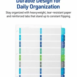 Avery Ready Index 1-16 Tab Double Column Binder Dividers With Customizable Table Of Contents, 8-1/2