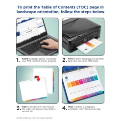 Avery Ready Index Table of Contents Dividers for Laser and Inkjet Printers, Jan-Dec