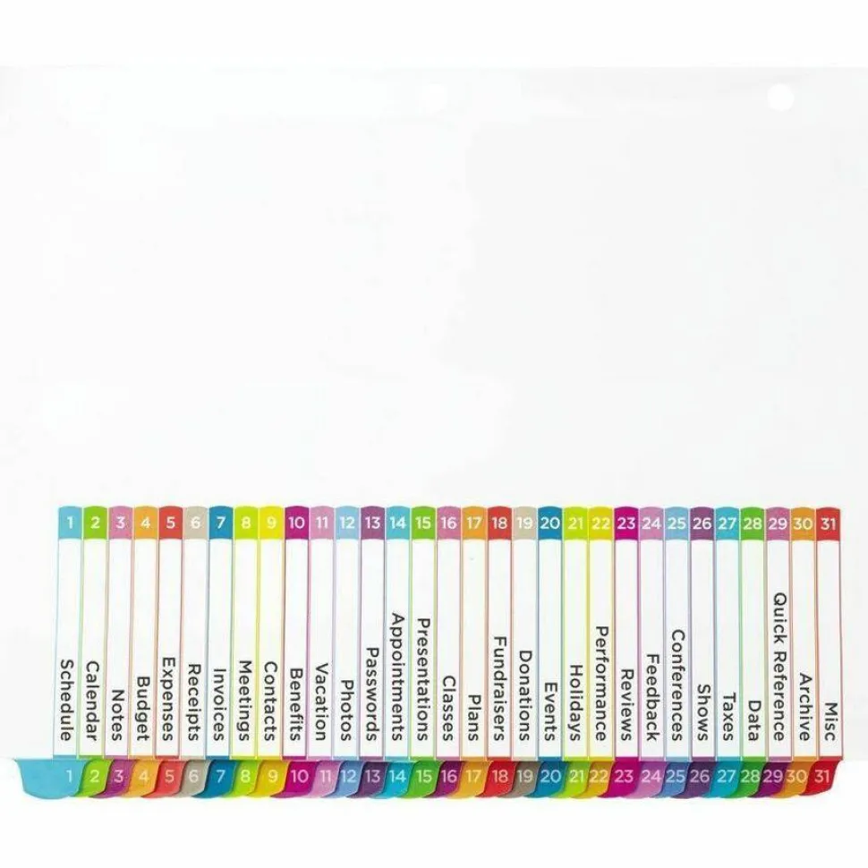 Avery Ready Index 1-31 Tab With Customizable Table Of Contents Binder Dividers, 8-1/2" x 11", 31 Tab, White/Multicolor, 1 Set