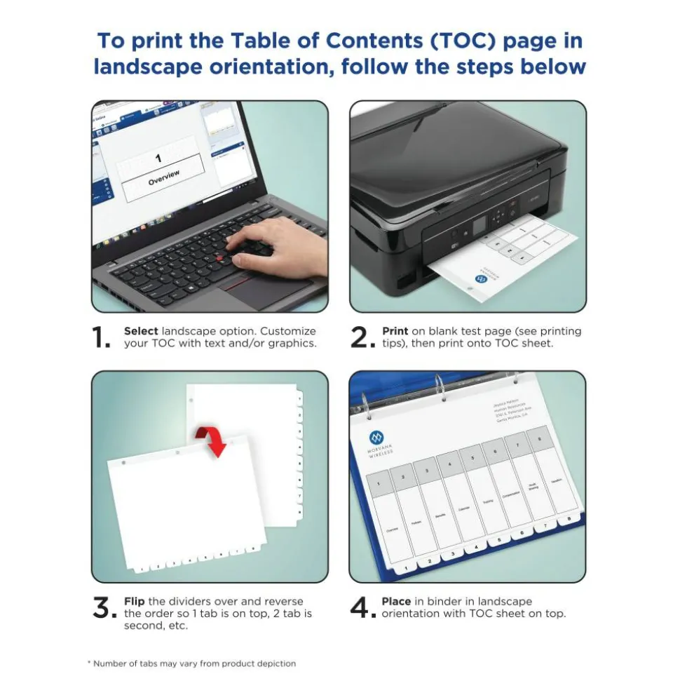 Avery Ready Index 1-31 Tab With Customizable Table Of Contents Dividers, Letter Size, 31 Tab, White, 1 Set