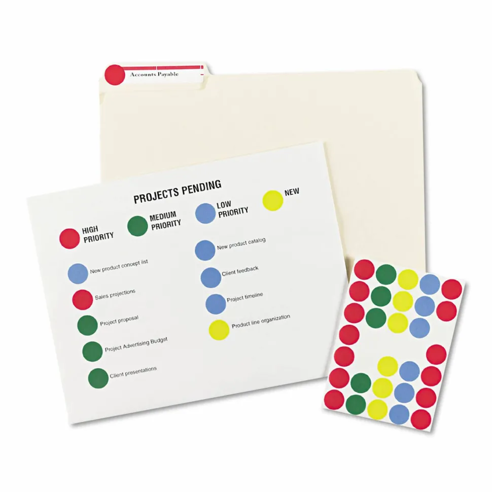 Avery Removable Color-Coding Labels, 5472, Round, 3/4" Diameter, Assorted Colors, Pack Of 1,008