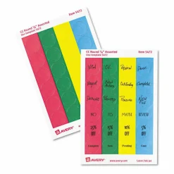 Avery Removable Color-Coding Labels, 5472, Round, 3/4