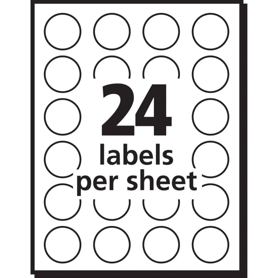 Avery Removable Color-Coding Labels, 5466, Round, 3/4" Diameter, Red, Pack Of 1,008