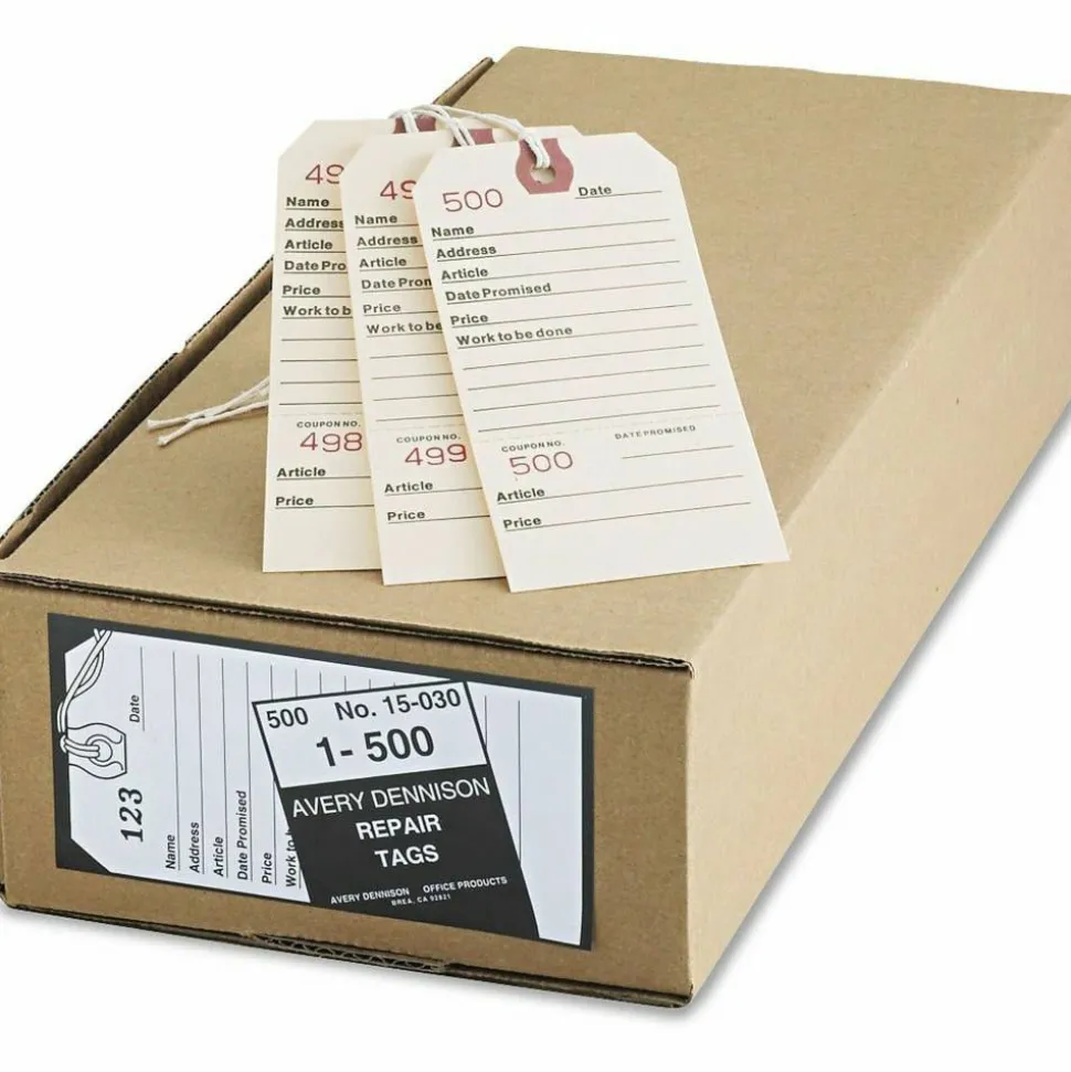 Avery Repair Tags, 2.63" x 5.25", Box Of 500