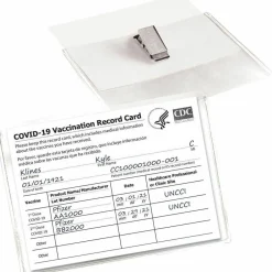 Avery(R) Heavy Duty Badge Holders, 3" x 4" , 100 Horizontal ID Badge Holders with Cords (2922)