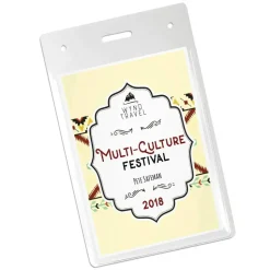 Avery Secure Top Badge Holders, Vertical Prepunched, 4" x 3" Badge, Clear, Box Of 25