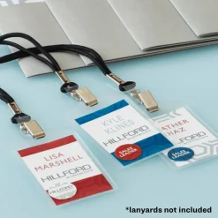 Avery Secure Top Badge Holders, Vertical Prepunched, 4
