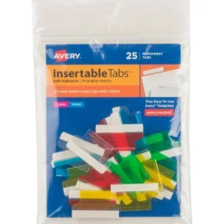 Avery Self-Adhesive Index Tabs With Printable Inserts, 1