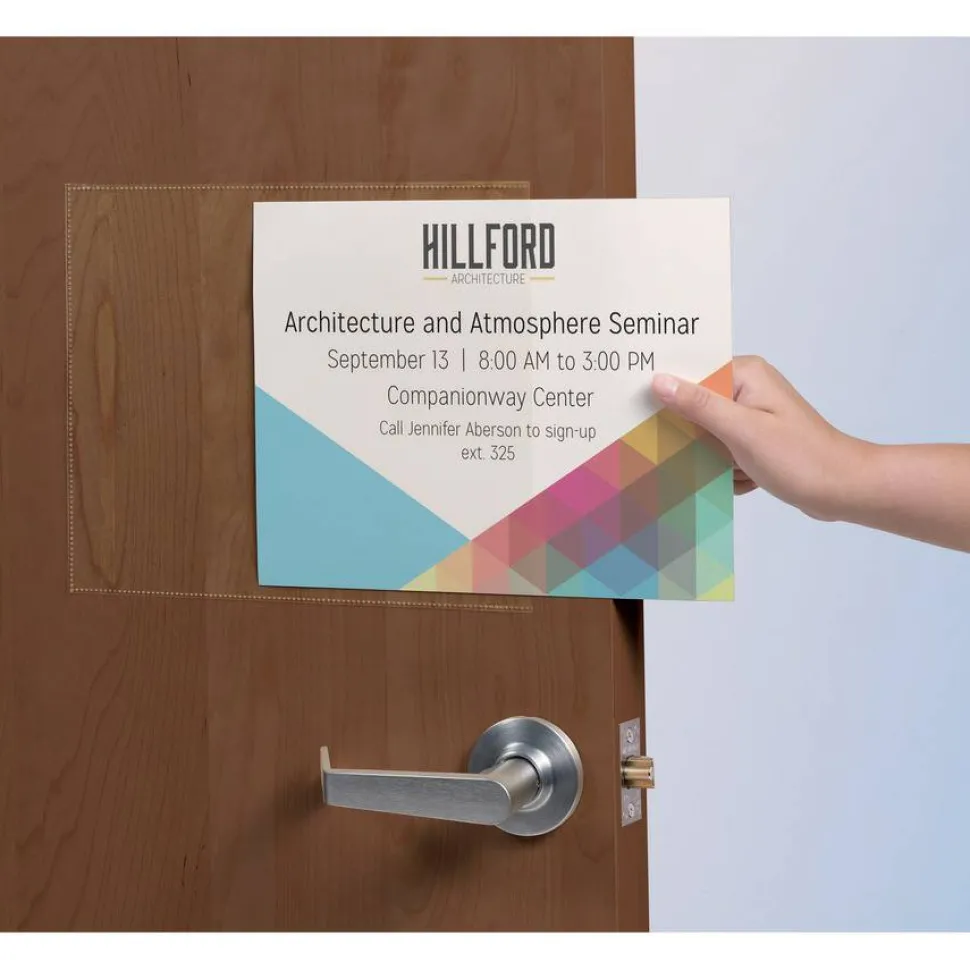 Avery Self-Adhesive Wall And Door Communication Display Protectors, 8-1/2" x 11", Clear, Pack Of 10 Clear Sleeves