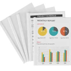 Avery Sliding Bar Report Covers, White Bars, Box Of 50