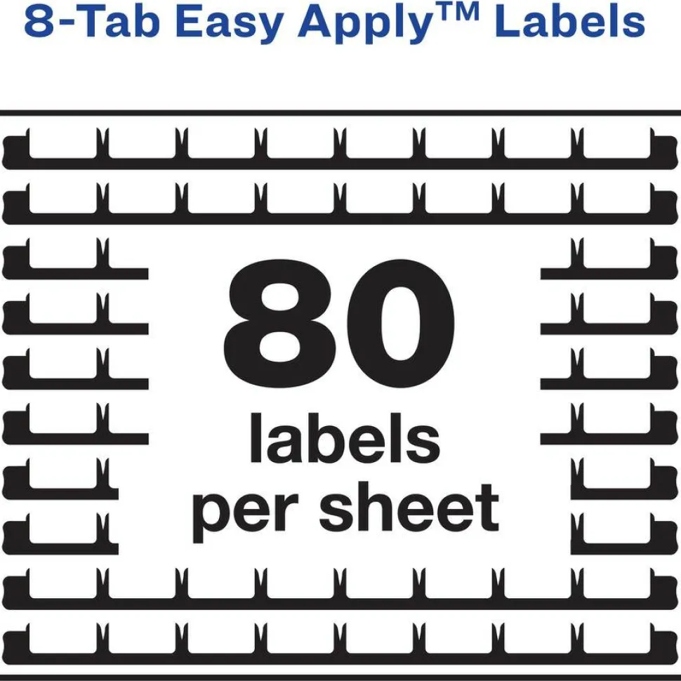 Avery 8 Tab Easy Print & Apply Clear Label Sheet Refills (11226)