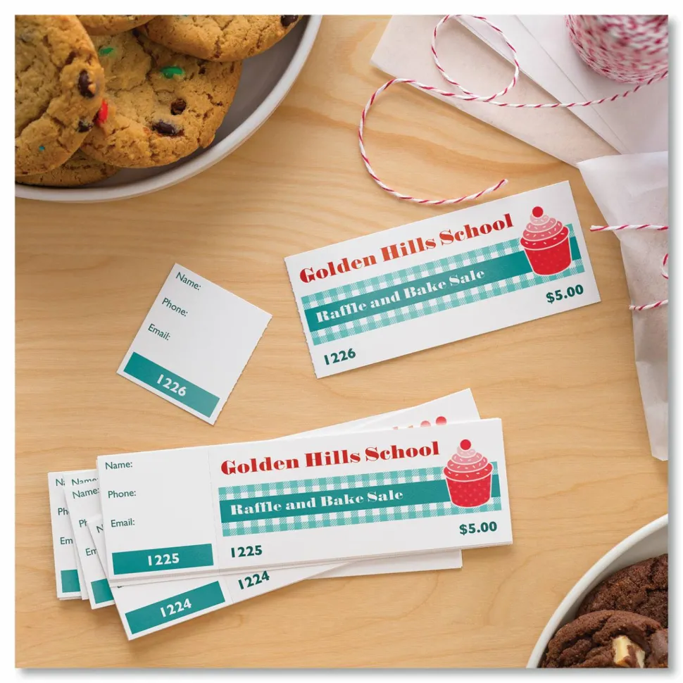 Avery Tear-Away Stubs Matte Printable Tickets - White - 500/Pack
