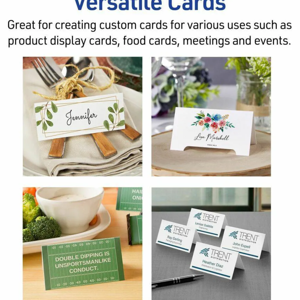 Avery Tent Cards, 3.5" x 11" , Embossed Border, 50ct (5309)