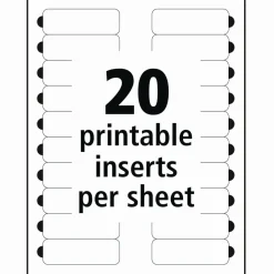 Avery The Mighty Badge Name Badge Inserts, 1 x 3, Clear, Laser, 20/Sheet, 5 Sheets/Pack