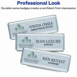 Avery The Mighty Badge Name Badge Inserts, 1 x 3, Clear, Laser, 20/Sheet, 5 Sheets/Pack