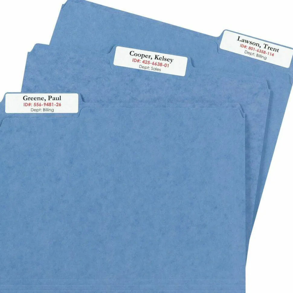 Avery TrueBlock Extra-Large Permanent Inkjet/Laser File Folder Labels, 5027, 15/16" x 3 7/16", White, Pack Of 450