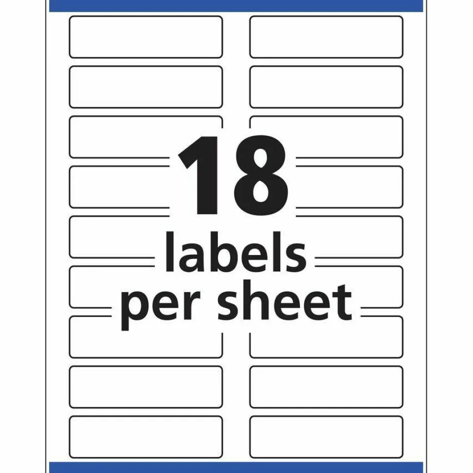 Avery TrueBlock Extra-Large Permanent Inkjet/Laser File Folder Labels, 5027, 15/16" x 3 7/16", White, Pack Of 450