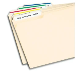 Avery TrueBlock Permanent Inkjet/Laser File Folder Labels, 5266, 2/3" x 3 7/16", Assorted, Box Of 750