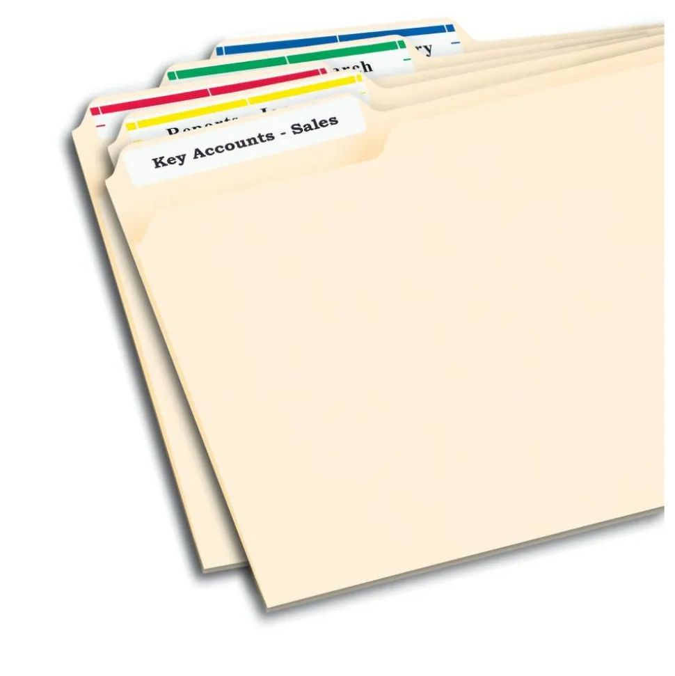 Avery TrueBlock Permanent Inkjet/Laser File Folder Labels, 5266, 2/3" x 3 7/16", Assorted, Box Of 750