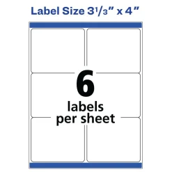 Avery TrueBlock Shipping Labels With Sure Feed Technology, 5163, Rectangle, 2