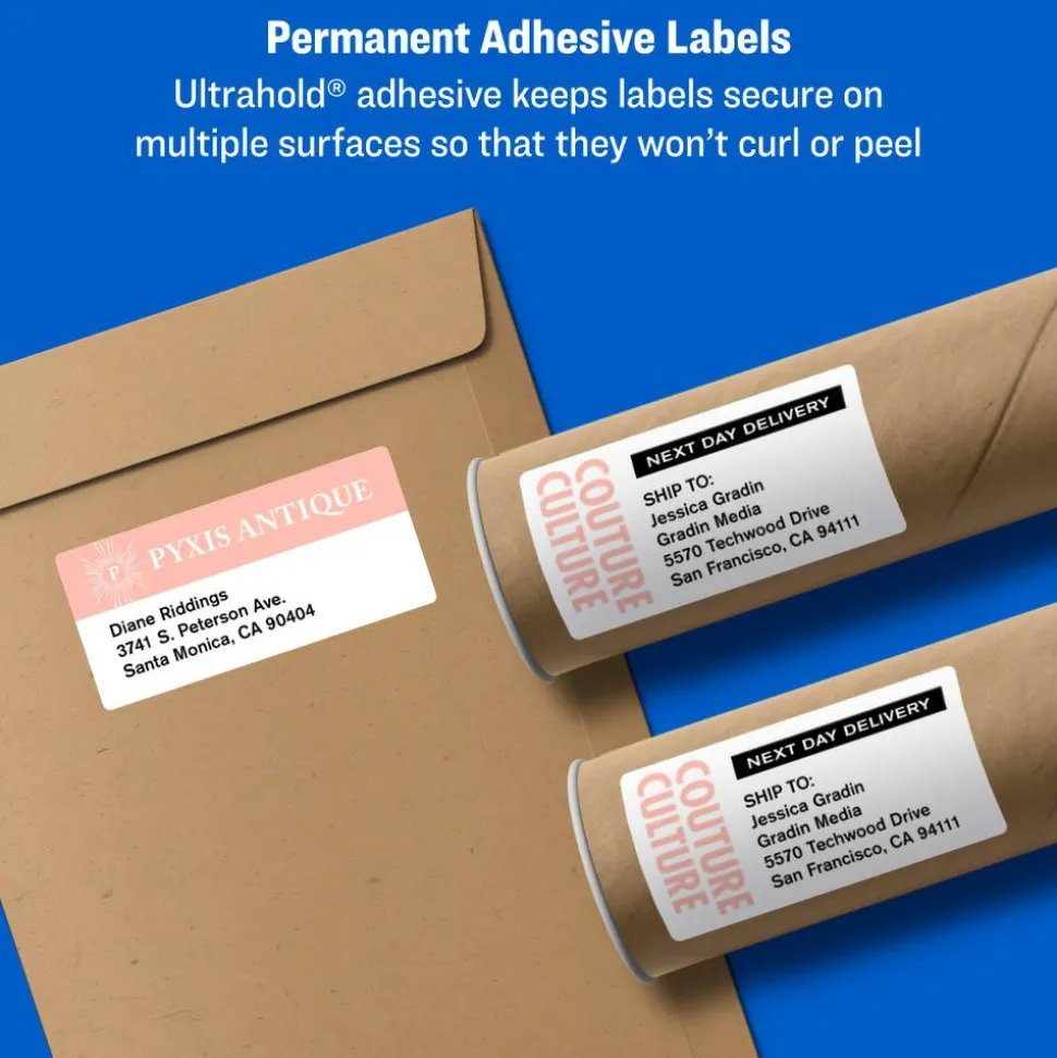Avery TrueBlock Shipping Labels With Sure Feed Technology, 5163, Rectangle, 2" x 4", White, Pack Of 1,000