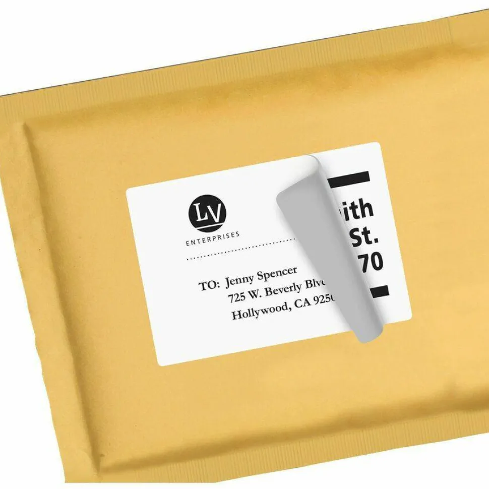 Avery TrueBlock Shipping Labels With Sure Feed Technology, 5168, Rectangle, 3-1/2" x 5", White, Pack Of 400