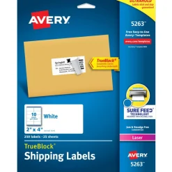 Avery TrueBlock Shipping Labels With Sure Feed Technology, 5263, Rectangle, 2