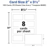 Avery True Print Print-to-the-Edge Premium Business Cards, Inkjet, 2 x 3.5, White, 8 Cards Sheet, 20 Sheets/Pack