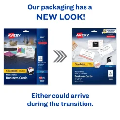 Avery True Print Print-to-the-Edge Premium Business Cards, Inkjet, 2 x 3.5, White, 8 Cards Sheet, 20 Sheets/Pack
