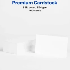 Avery True Print Print-to-the-Edge Premium Business Cards, Inkjet, 2 x 3.5, White, 8 Cards Sheet, 20 Sheets/Pack